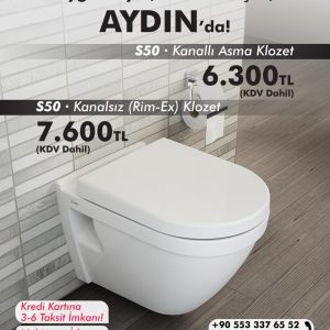 5618L003-0850 - S/50 KANALLI ASMA KLOZET + 121-003-909 - SOFT (YAVAŞ KAPANIR) KAPAK