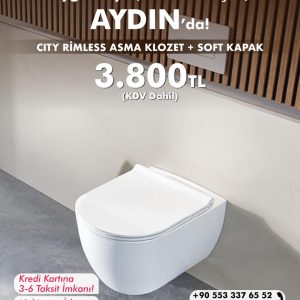 SET002008 - TURKUAZ CİTY RİMLESS ASMA KLOZET TAKIMI